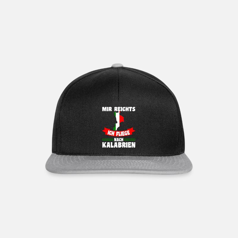 Mir reichts ich fliege nach Kalabrien - Snapback Cap - Schwarz/Grau
