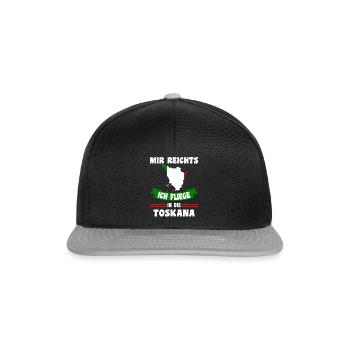 Mir reichts ich fliege in die Toskana - Snapback Cap - Schwarz/Grau - Vorne
