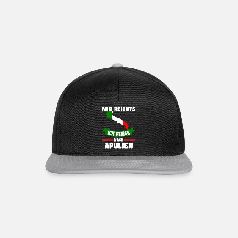 Mir reichts ich fliege nach Apulien - Snapback Cap - Schwarz/Grau