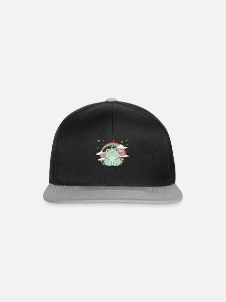Cottagecore Aesthetic Kawaii Frosch Frogcore - Snapback Cap - Schwarz/Grau