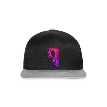 Boulder Frauen Felsklettern Klettern Bouldern - Snapback Cap - Schwarz/Grau - Vorne