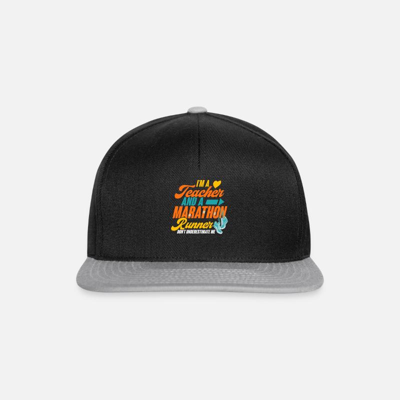 runners quotes I'm A Teacher And A Marathon Runner - Snapback Cap - black/grey