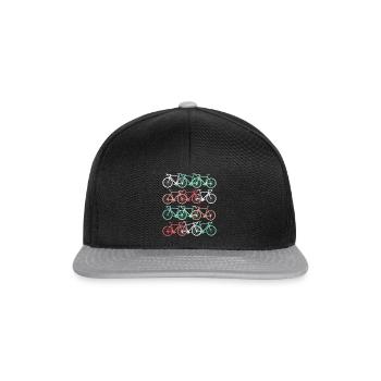 Fahrrad Mountainbike Radsport Retro Vintage coole - Snapback Cap - Schwarz/Grau - Vorne