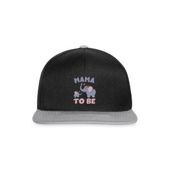 Mama To Be Elephant Baby Elephant - Baby offspring - Snapback Cap - black/grey - Front
