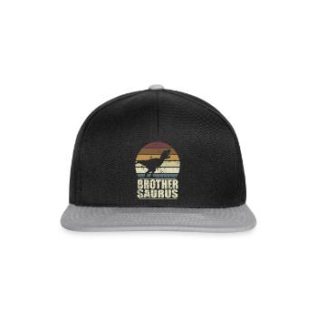 BrotherSaurus Rex Dinosaure Dino Frère Saurus - Casquette snapback - noir/gris - Devant