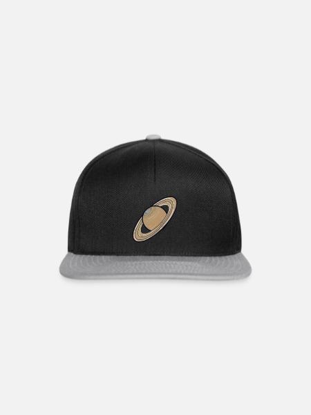 Sonnensystem Planeten Saturn - Snapback Cap - Schwarz/Grau