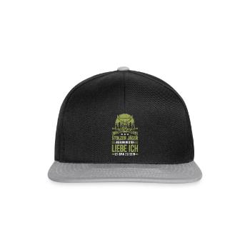 Stolzer Jäger Opa - Hirsch Jagd Jäger Großvater - Snapback Cap - Schwarz/Grau - Vorne