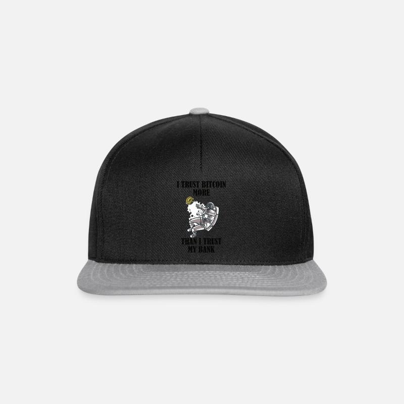 Cryptocurrency - I trust Bitcoin more - Snapback Cap - black/grey
