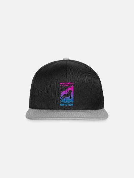Bergsteigen Berg Kletterer Mädchen beim Klettern - Snapback Cap - Schwarz/Grau