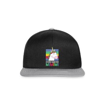 Ich Höre Immer Nur MiMiMi Einhorn - Snapback Cap - Schwarz/Grau - Vorne