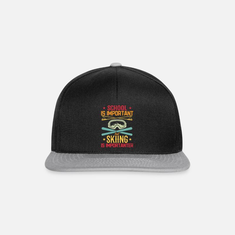 Skiers Schoolchildren Skiing Skiing Boys - Snapback Cap - black/grey