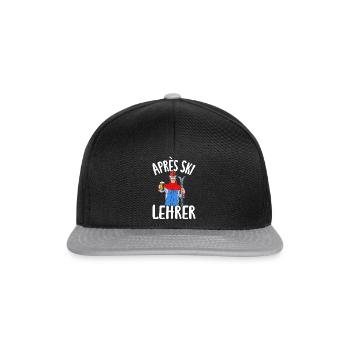 Après Ski Lehrer Skifahrer Après-ski Party Skiing - Snapback Cap - Schwarz/Grau - Vorne