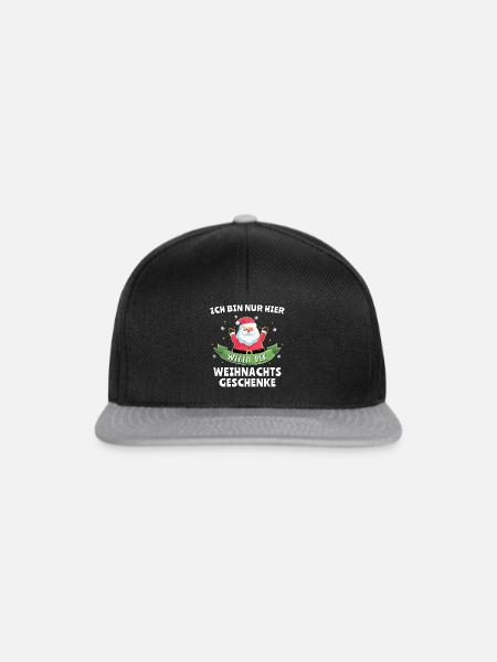 Frohe Weihnachten Sprüche Weihnachtsmann - Snapback Cap - Schwarz/Grau