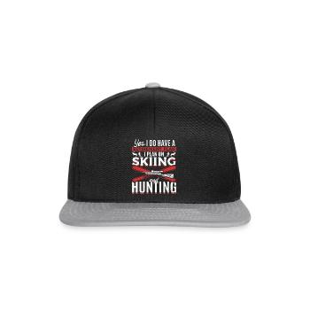 Retirement Plan Skiing Hunting Skier Jäger - Snapback Cap - black/grey - Front