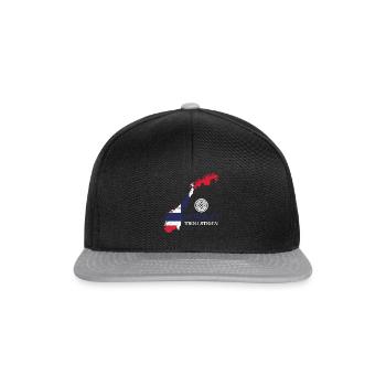 Norwegen Trollstigen Rune Wikinger - Snapback Cap - Schwarz/Grau - Vorne