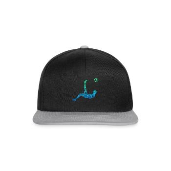 Fußball Fußballer Fußballspieler Kinder - Snapback Cap - Schwarz/Grau - Vorne