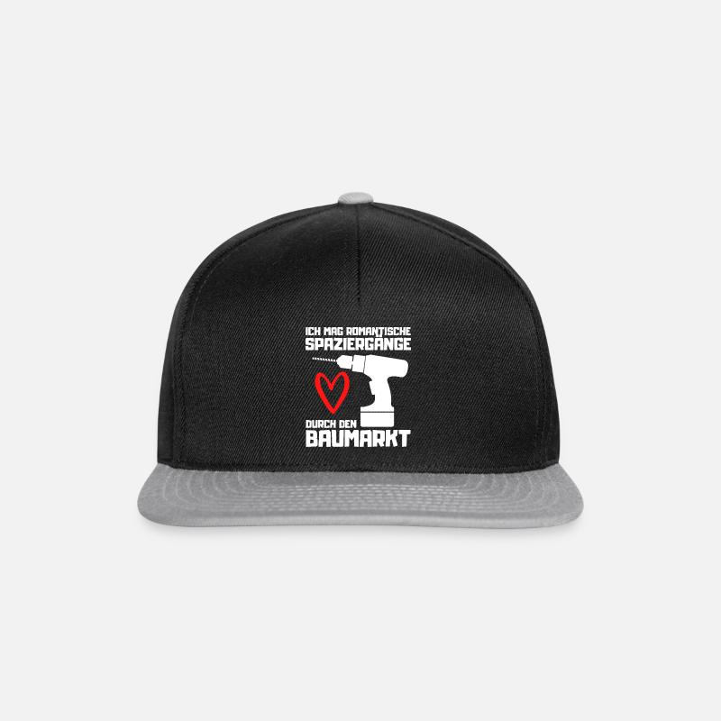 Baumarkt Vater Handwerker Werkzeug Bauherr Spruch - Snapback Cap - Schwarz/Grau