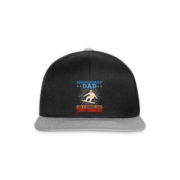 Snowboard Dad like a normal Dad just cooler - Snapback Cap - Schwarz/Grau - Vorne