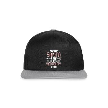 Dear Santa She Is the Naughty One Funny Christmas - Snapback Cap - black/grey - Front
