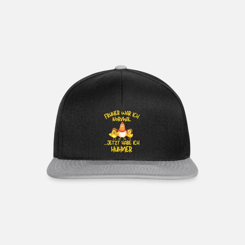 Früher war ich normal jetzt habe ich Hühner! - Snapback Cap - Schwarz/Grau
