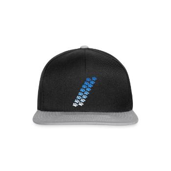Pfote Retro Hund Katze Haustier - Snapback Cap - Schwarz/Grau - Vorne