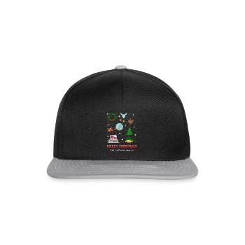 XMAS Merry Christmas Weihnachten Schöne Bescherung - Snapback Cap - Schwarz/Grau - Vorne