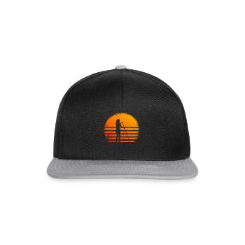 Paddleboarding Sonnenuntergang Paddleboarder - Snapback Cap - Schwarz/Grau - Vorne