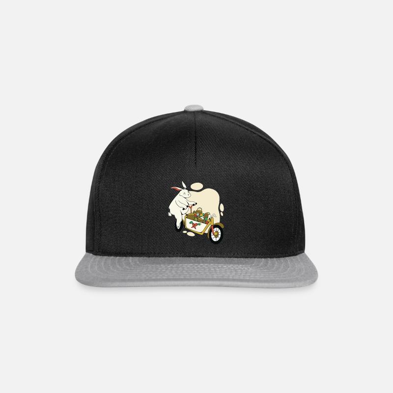 Osterhase auf dem Lastenfahrrad - Snapback Cap - Schwarz/Grau