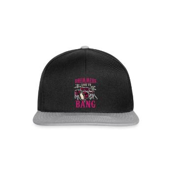 Schlagzeuger Drums - Snapback Cap - Schwarz/Grau - Vorne