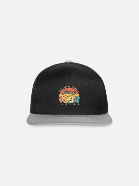 1994 Januar Geschenkidee Vintage - Snapback Cap - Schwarz/Grau