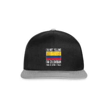 Kolumbianer Kolumbien Kolumbianische Flagge - Snapback Cap - Schwarz/Grau - Vorne