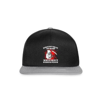 Beruflich wollte ich schon immer was mit Menschen - Snapback Cap - Schwarz/Grau - Vorne