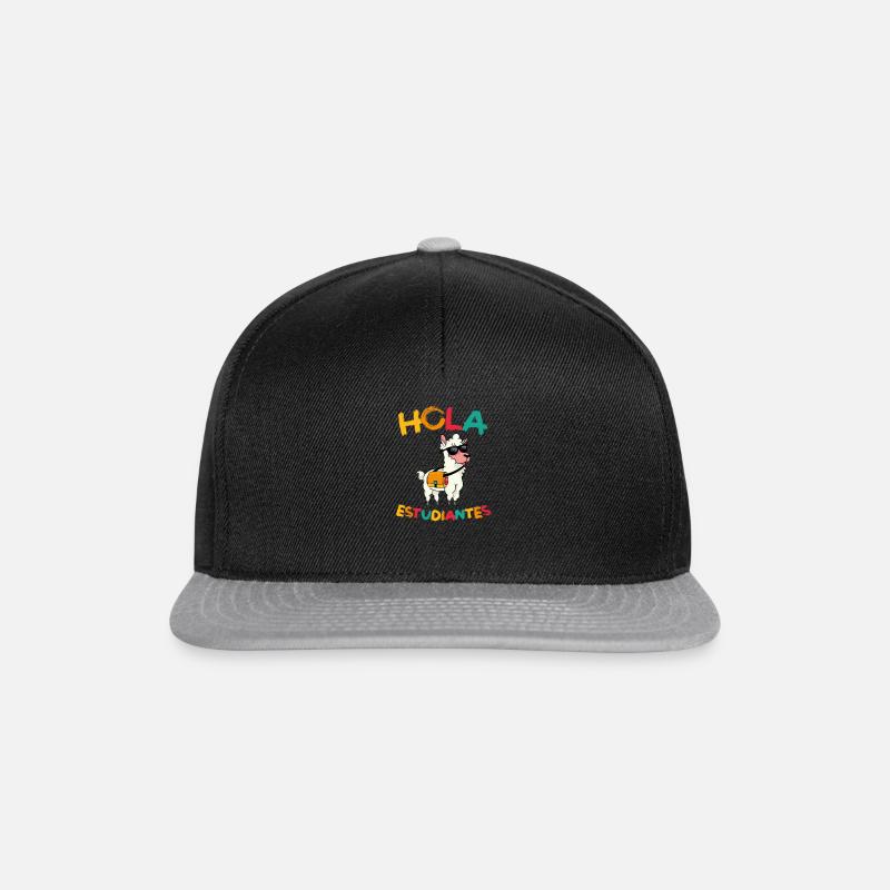Hola Estudiantes, Drôle de lama professeur d’espagnol - Casquette snapback - noir/gris