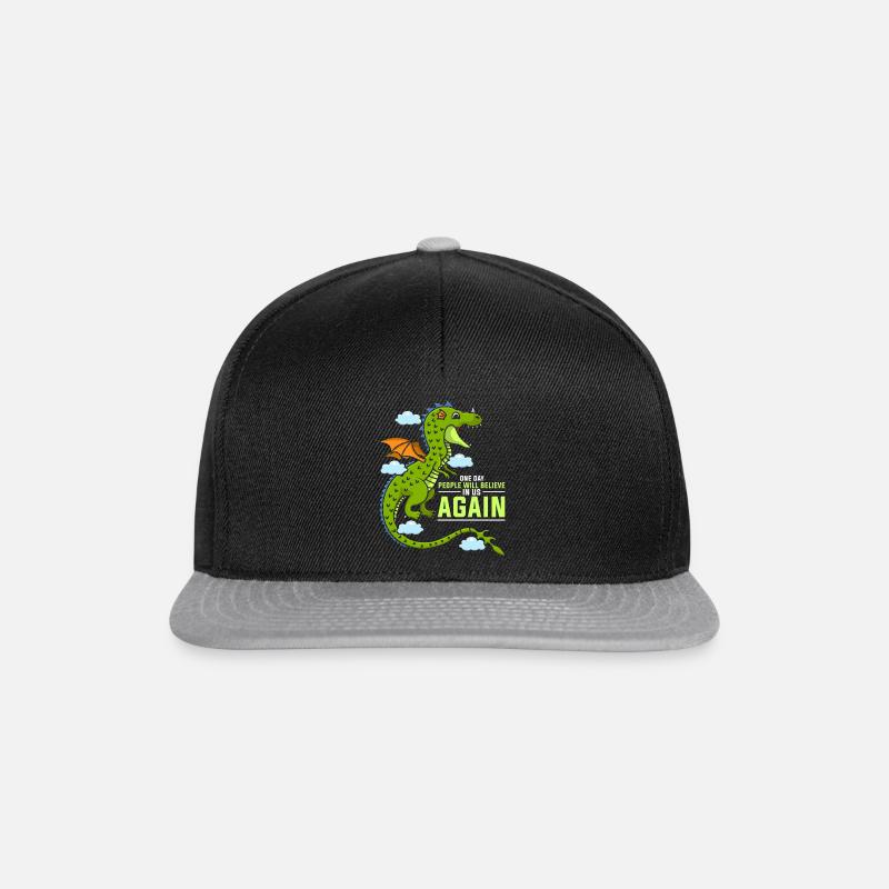 Ich liebe Drachen, Drachen, Drachen Liebhaber - Snapback Cap - Schwarz/Grau