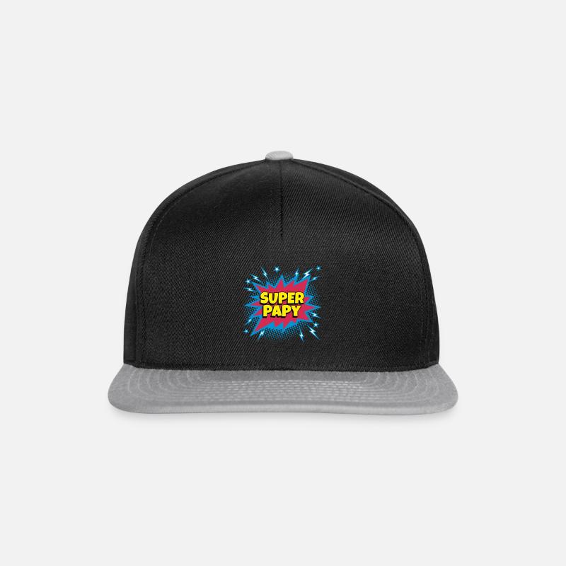 Super Papy super héro superpapy - Casquette snapback - noir/gris