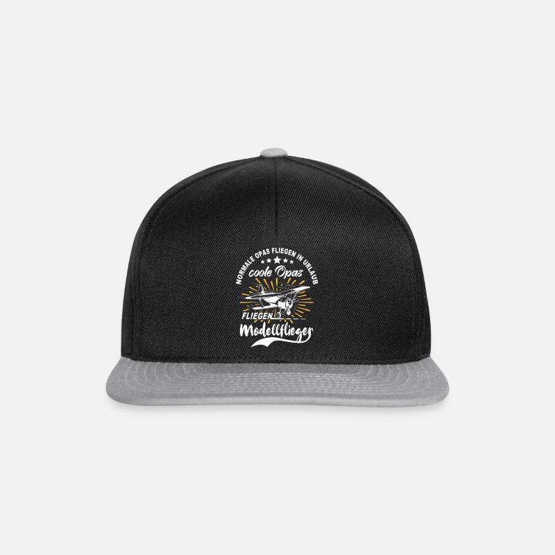 Modellflieger Opa Modellflug Modellfliegen - Snapback Cap - Schwarz/Grau