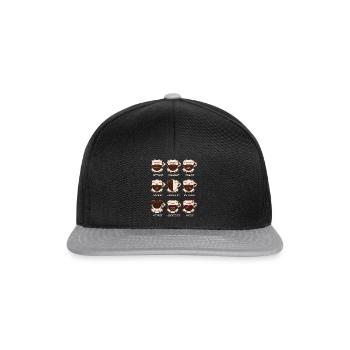 Kaffee - Snapback Cap - Schwarz/Grau - Vorne