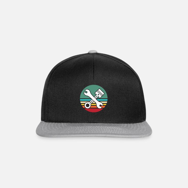 Schrauber Mechaniker Auto Werkzeug - Snapback Cap - Schwarz/Grau