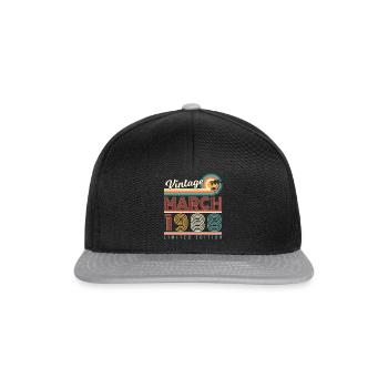 Né en mars 1988 Retro - Casquette snapback - noir/gris - Devant