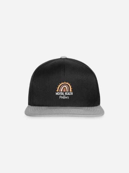 Rainbow Mental health Aw | Mental Health Awareness - Snapback Cap - Schwarz/Grau