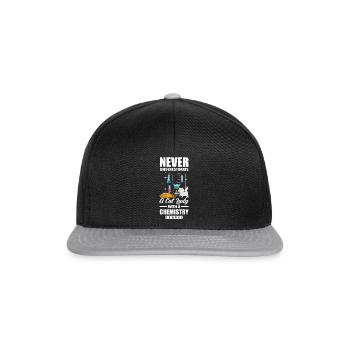 Funny Chemistry Student Chemist Cat - Snapback Cap - black/grey - Front