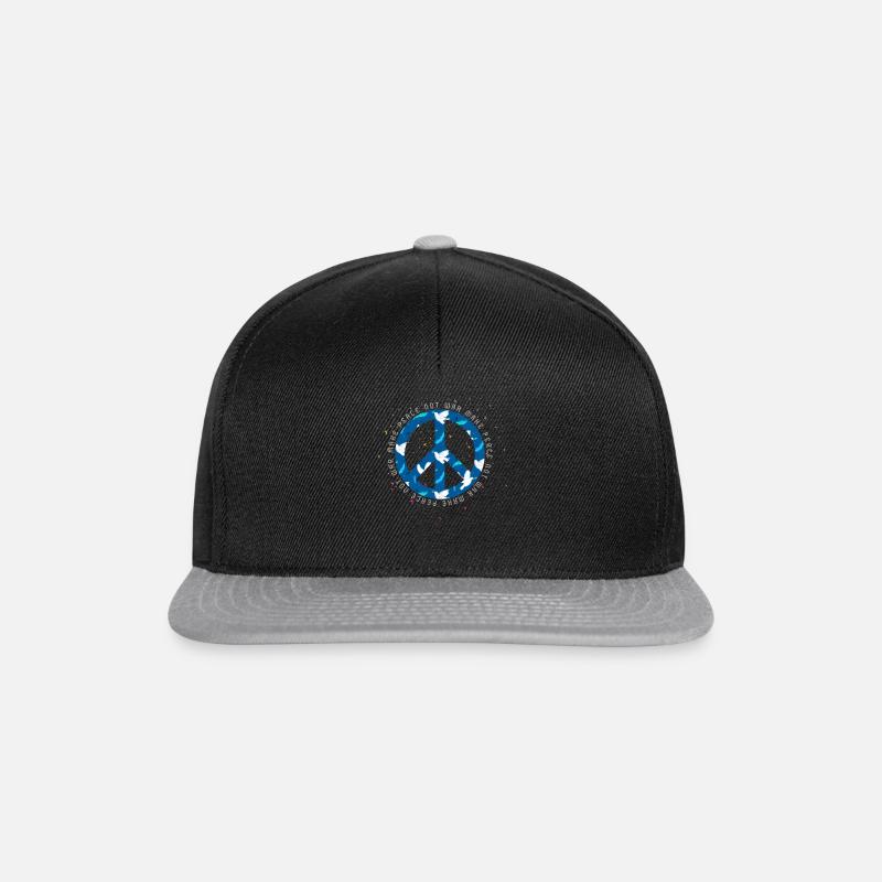 Make Peace not War - Peace Zeichen - Frieden - Snapback Cap - Schwarz/Grau