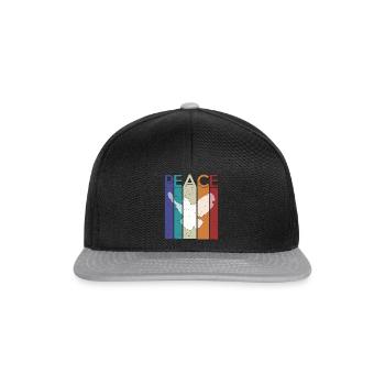 Peace with Dove of Peace and Peace Scripture - Snapback Cap - black/grey - Front