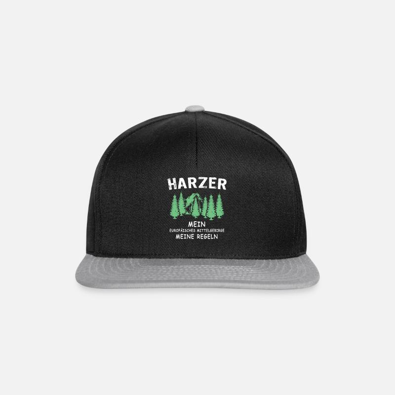 Harz Sprüche Harzer - Snapback Cap - Schwarz/Grau