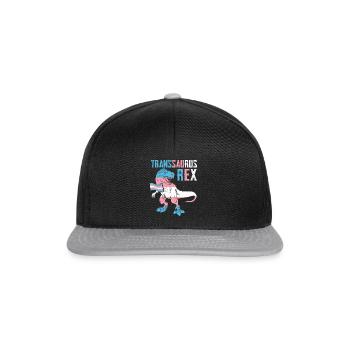 Transsaurus Rex Dinosaur Flag For Trans Pride - Snapback Cap - Schwarz/Grau - Vorne