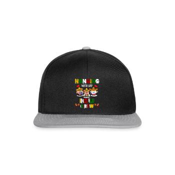 Hanging With My ICU Crew Gnome Nurse - Snapback Cap - Schwarz/Grau - Vorne