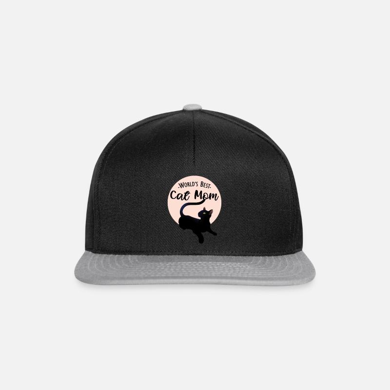 meilleur chat maman tee-shirt, chat maman tshirt, chat maman - Casquette snapback - noir/gris