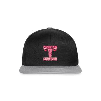 Mansplain Survivor - Feminismus Feministische - Snapback Cap - Schwarz/Grau - Vorne