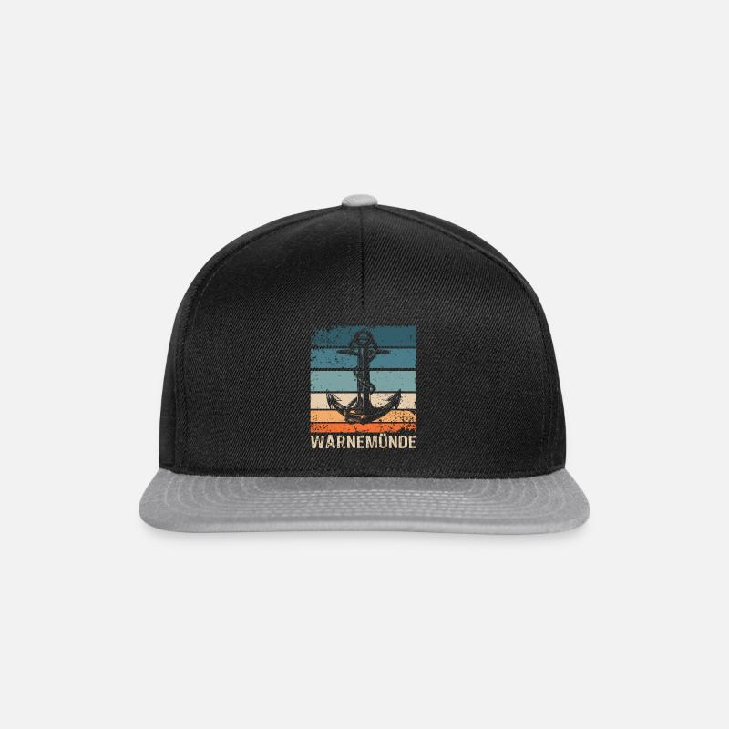 Warnemünde Ostsee Warnemünder - Snapback Cap - Schwarz/Grau