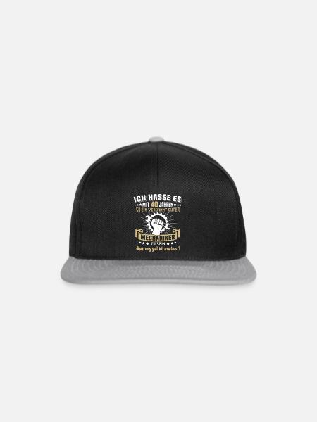 Mechaniker 40. Geburtstag 40 Jahre Automechaniker - Snapback Cap - Schwarz/Grau
